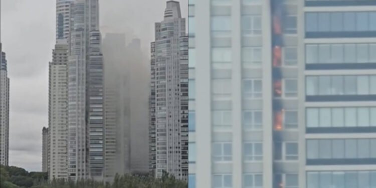 Se incendió un edificio en Puerto Madero