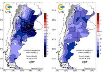 Las ciudades más frías de Argentina en el día de hoy